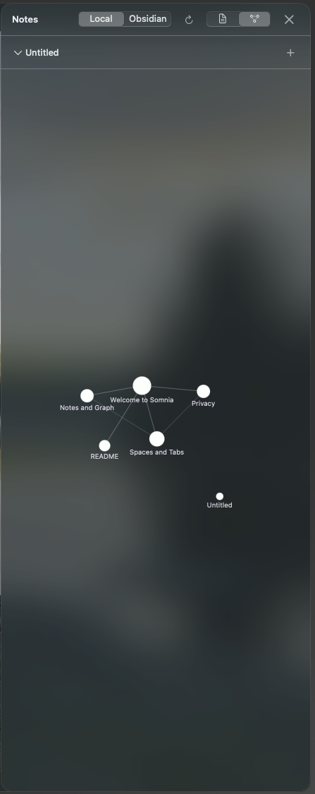 Force-directed graph of linked notes